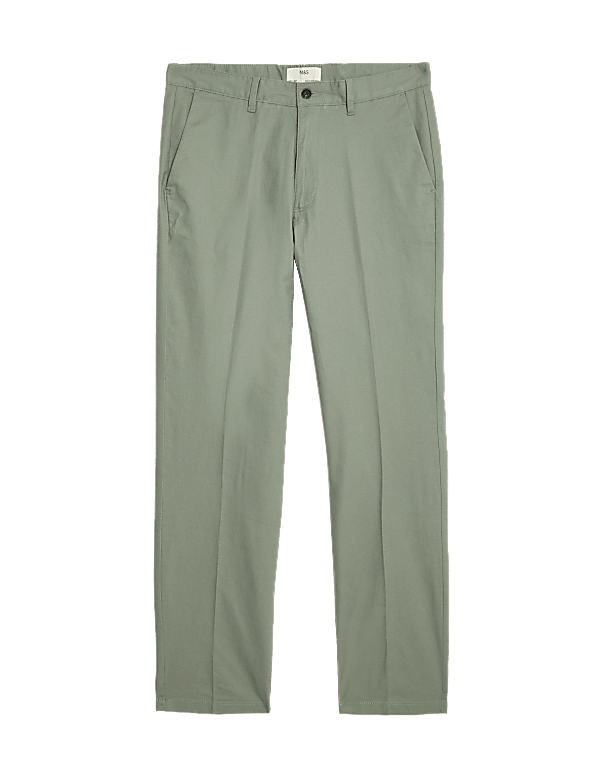 Regular Fit Linen Blend Stretch Chinos