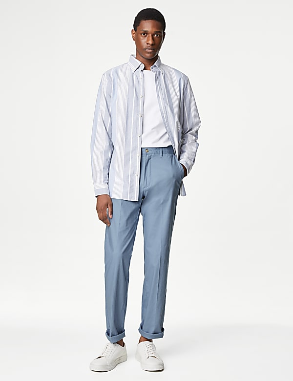 Regular Fit Linen Blend Stretch Chinos