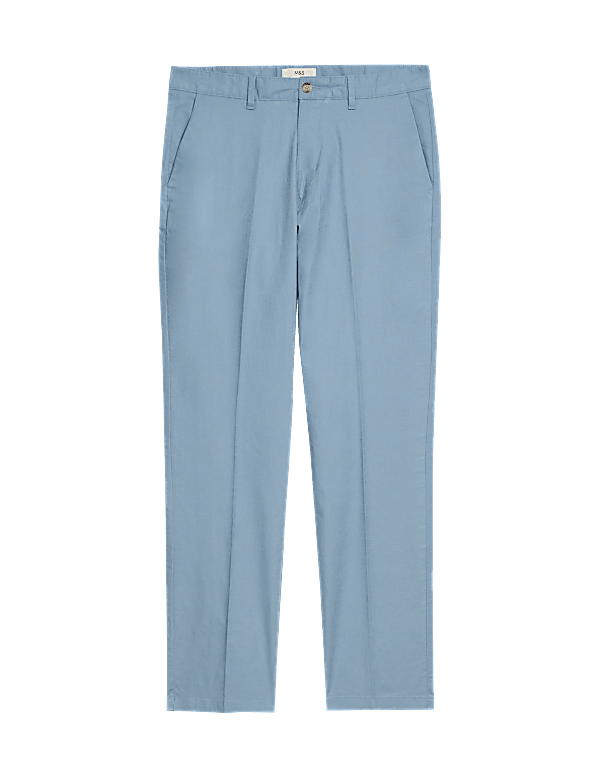 Regular Fit Linen Blend Stretch Chinos