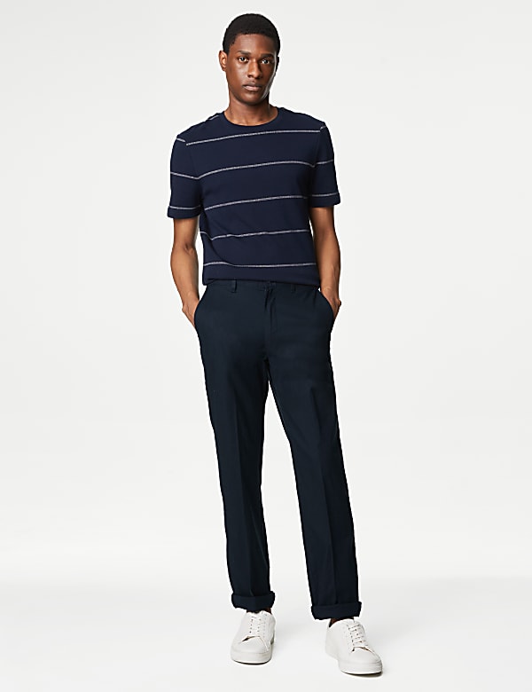 Regular Fit Linen Blend Stretch Chinos