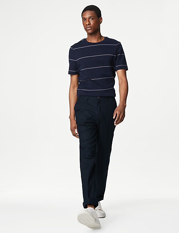 Regular Fit Linen Blend Stretch Chinos