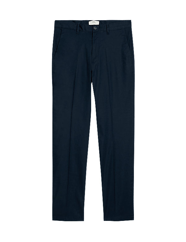 Regular Fit Linen Blend Stretch Chinos