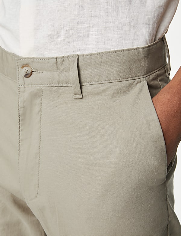 Regular Fit Linen Blend Stretch Chinos