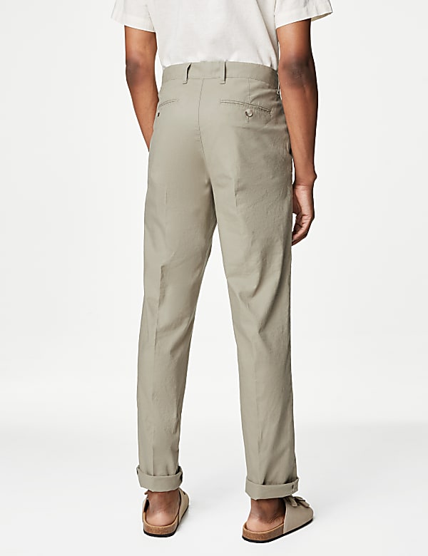 Regular Fit Linen Blend Stretch Chinos
