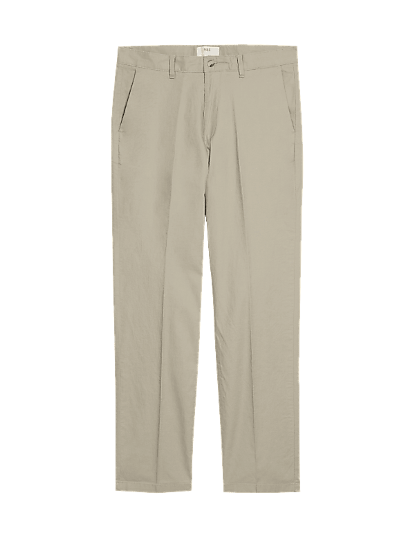 Regular Fit Linen Blend Stretch Chinos