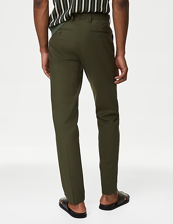Regular Fit Linen Blend Stretch Chinos