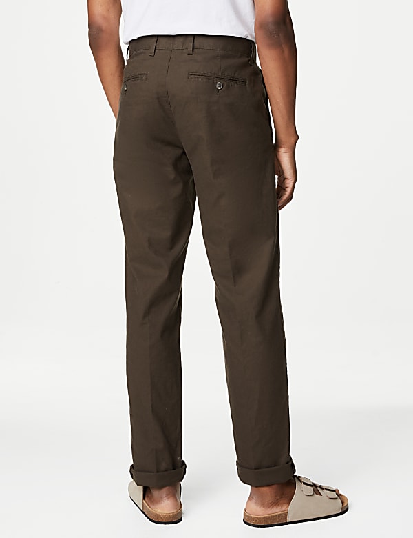 Regular Fit Linen Blend Stretch Chinos