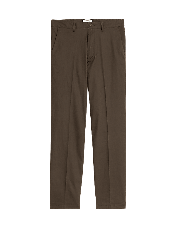 Regular Fit Linen Blend Stretch Chinos