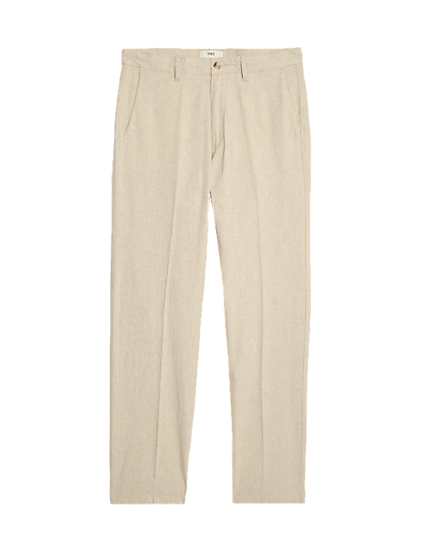 Regular Fit Linen Blend Stretch Chinos