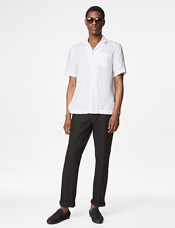 Regular Fit Linen Blend Stretch Chinos
