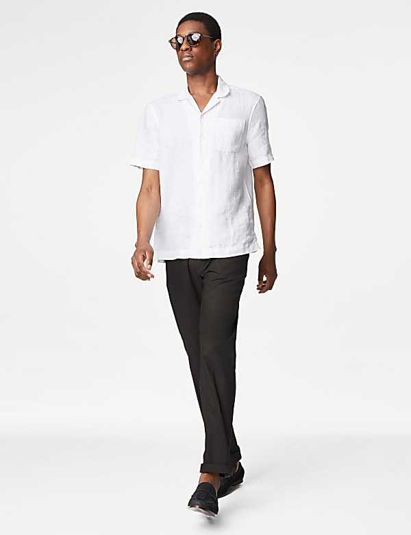 Regular Fit Linen Blend Stretch Chinos