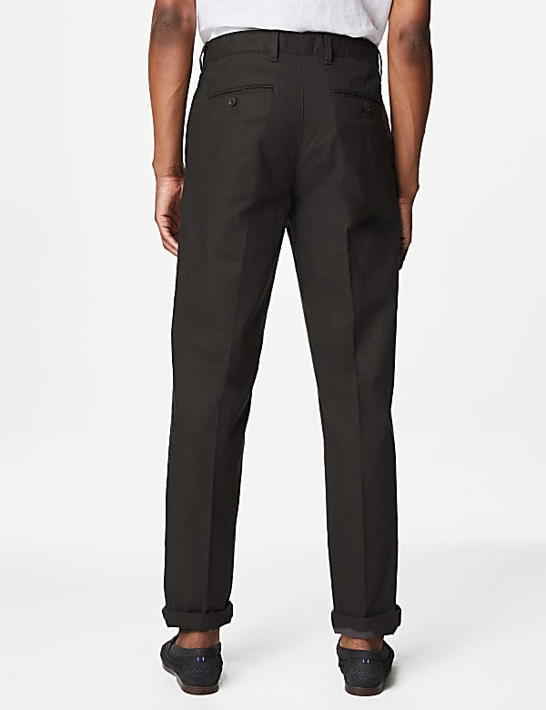 Regular Fit Linen Blend Stretch Chinos
