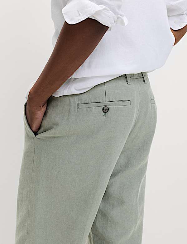 Regular Fit Linen Blend Chinos