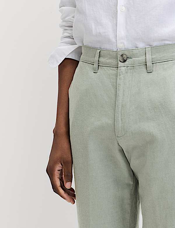 Regular Fit Linen Blend Chinos
