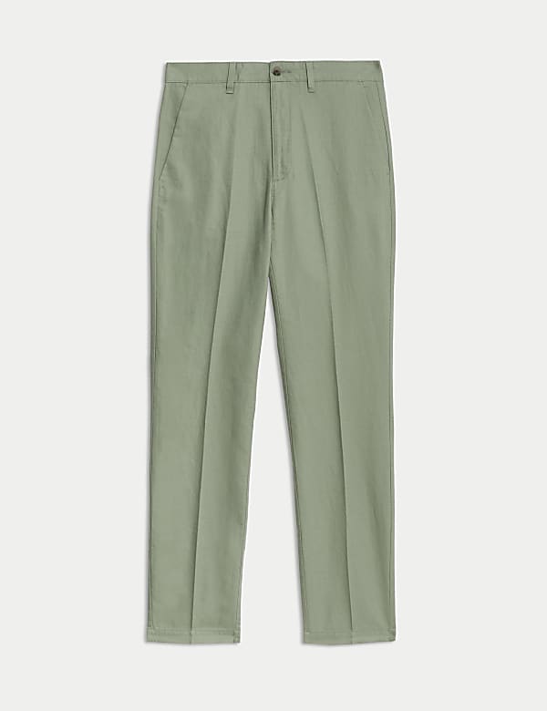 Regular Fit Cotton Linen Blend Chinos - JP