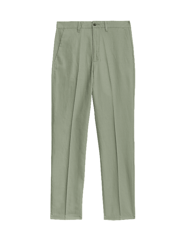 Regular Fit Cotton Linen Blend Chinos