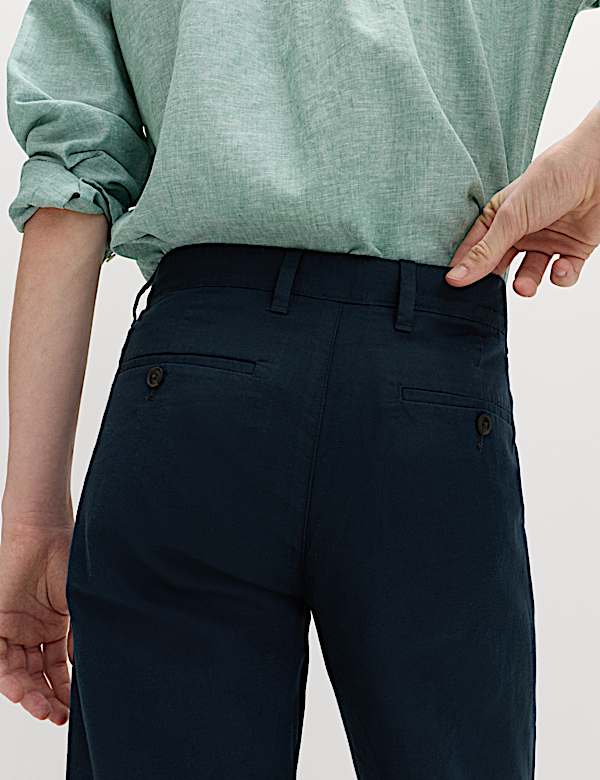 Regular Fit Cotton Linen Blend Chinos