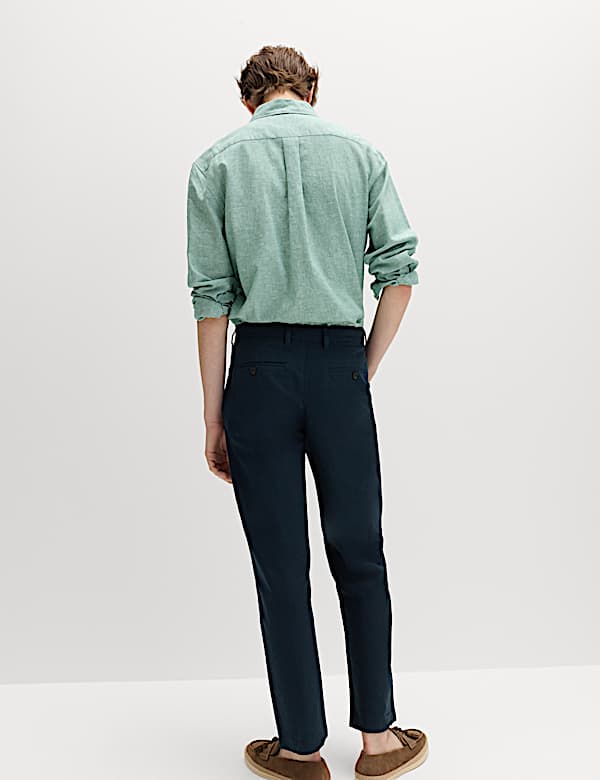 Regular Fit Cotton Linen Blend Chinos