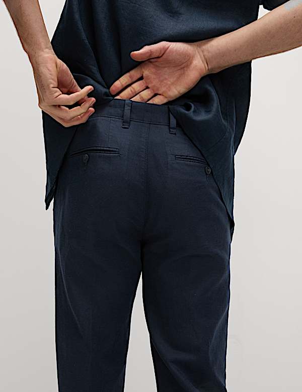 Regular Fit Cotton Linen Blend Chinos