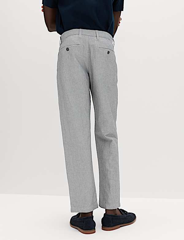 Regular Fit Cotton Linen Blend Chinos