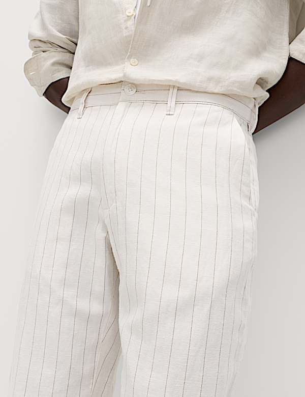 Regular Fit Cotton Linen Blend Chinos