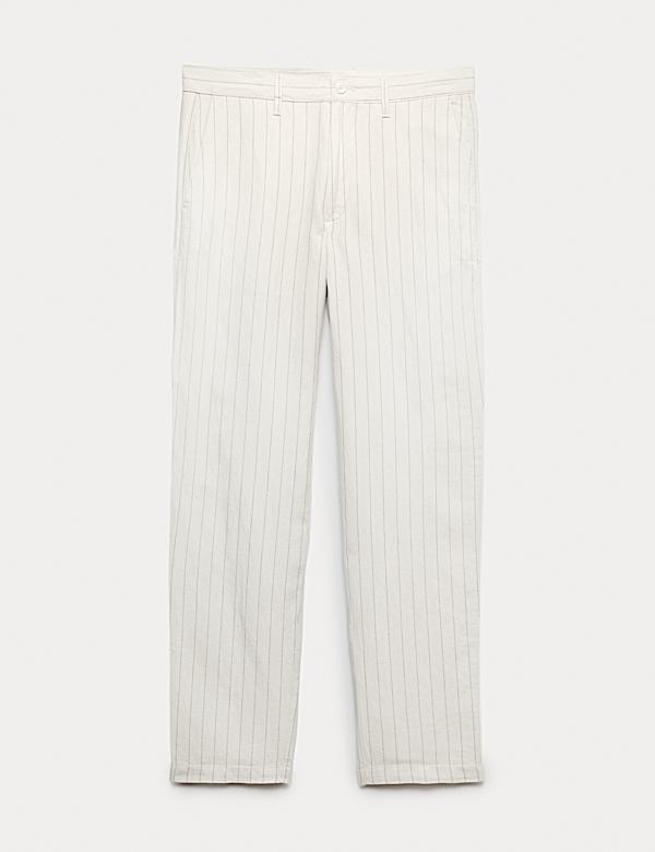 Regular Fit Cotton Linen Blend Chinos - FR