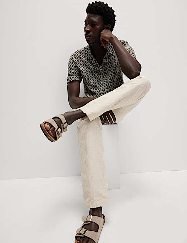 Regular Fit Cotton Linen Blend Chinos