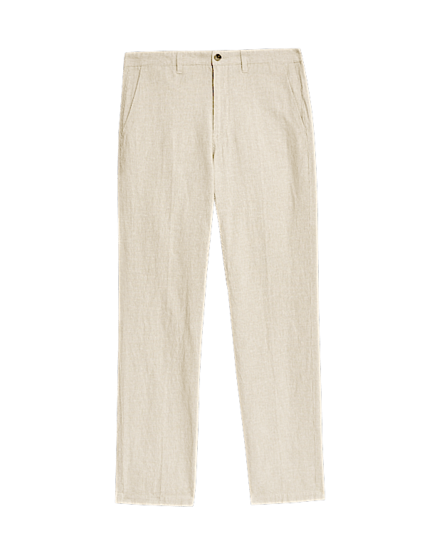 Regular Fit Cotton Linen Blend Chinos