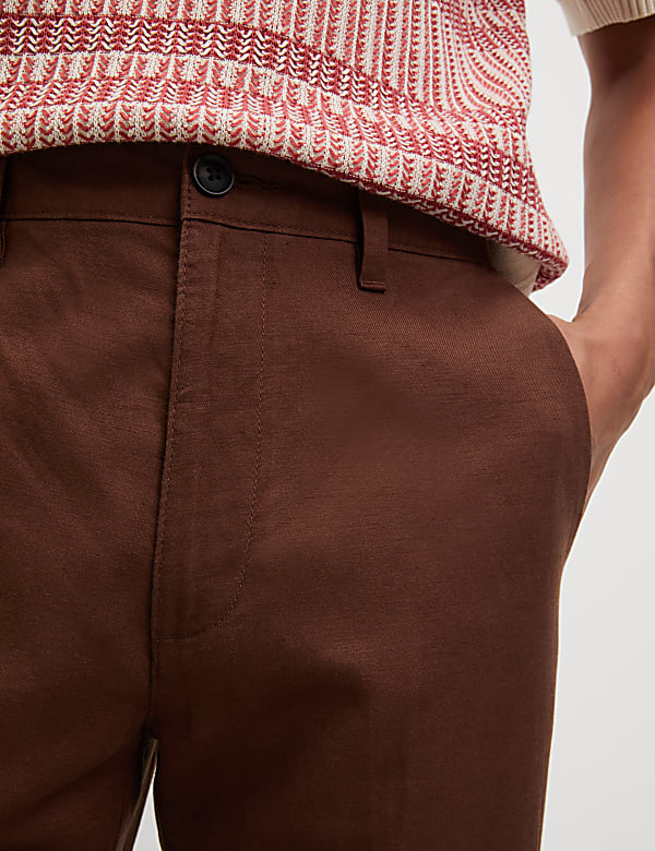 Regular Fit Cotton Linen Blend Chinos - JO