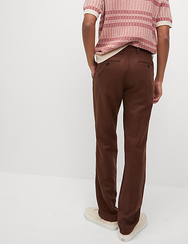 Regular Fit Cotton Linen Blend Chinos - JO