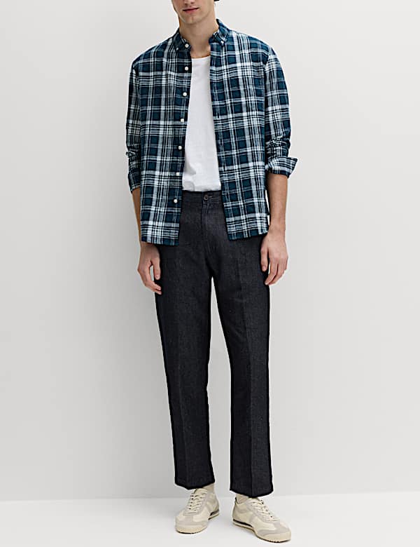 Regular Fit Linen Blend Chinos