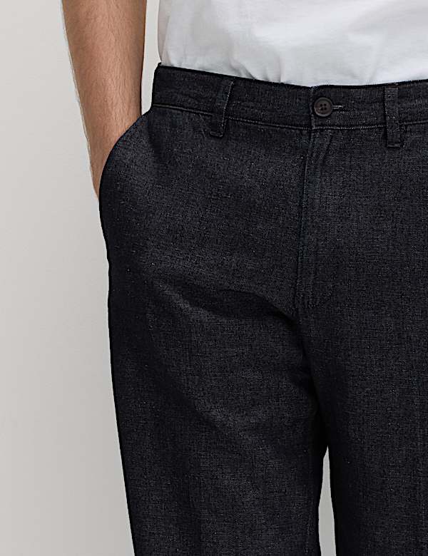 Regular Fit Linen Blend Chinos