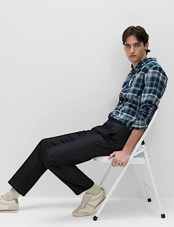 Regular Fit Linen Blend Chinos