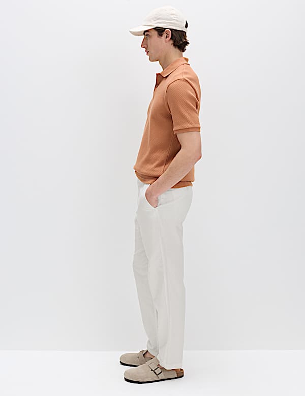 Regular Fit Linen Blend Chinos - CY