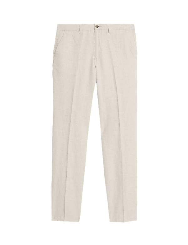 Regular Fit Cotton Linen Blend Chinos