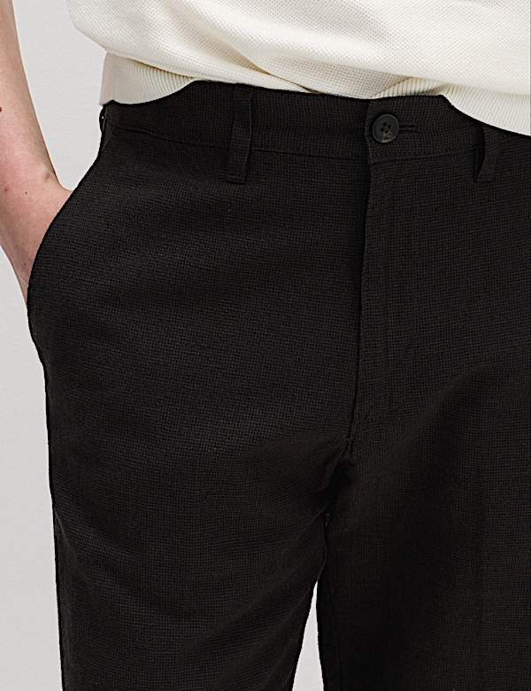 Regular Fit Linen Blend Chinos - SE