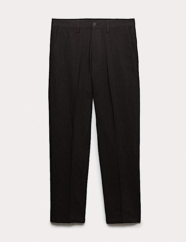 Regular Fit Linen Blend Chinos - SE