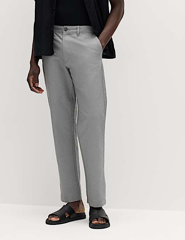 Regular Fit Linen Blend Chinos