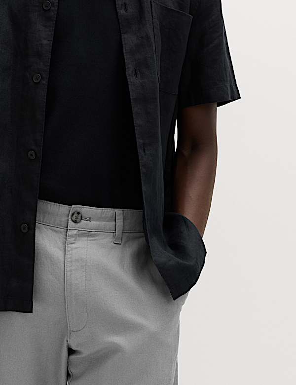 Regular Fit Linen Blend Chinos