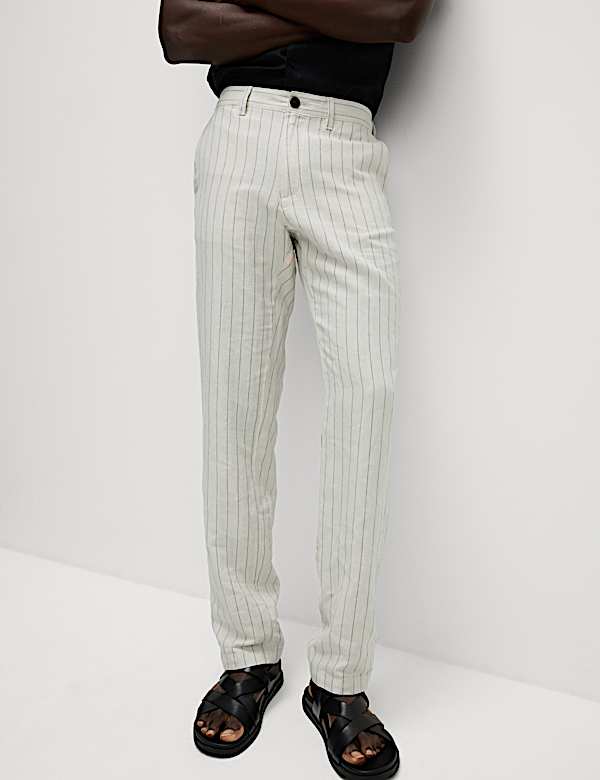 Regular Fit Cotton Linen Blend Chinos