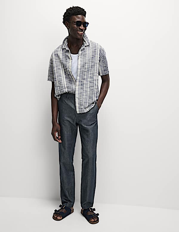 Regular Fit Cotton Linen Blend Chinos