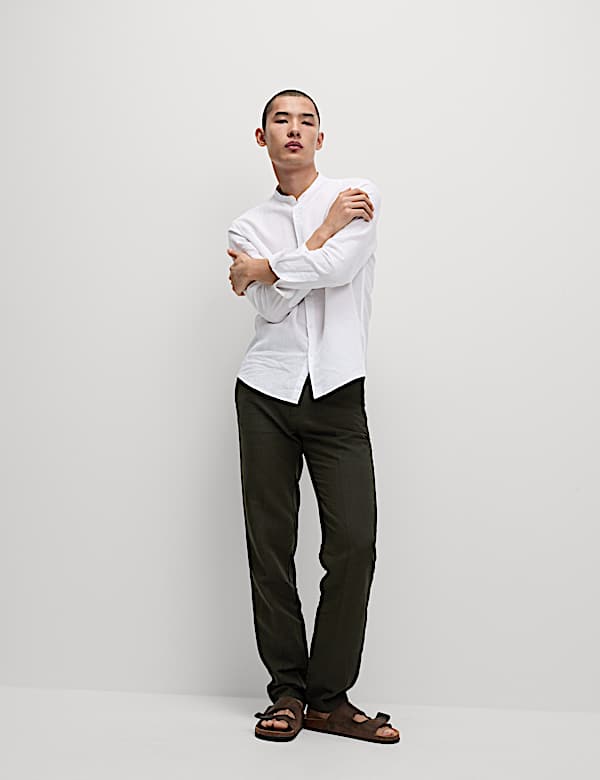 Regular Fit Cotton Linen Blend Chinos