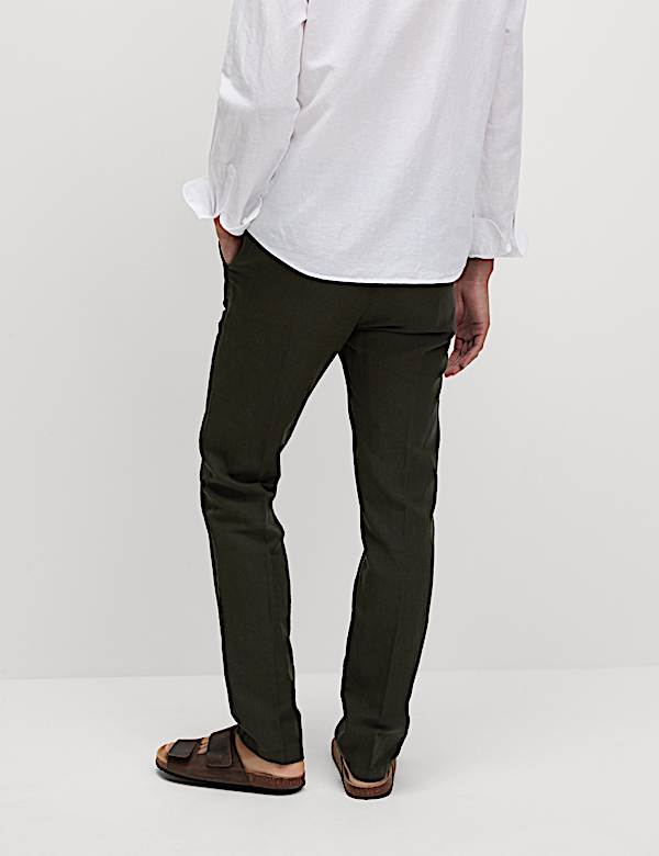 Regular Fit Cotton Linen Blend Chinos