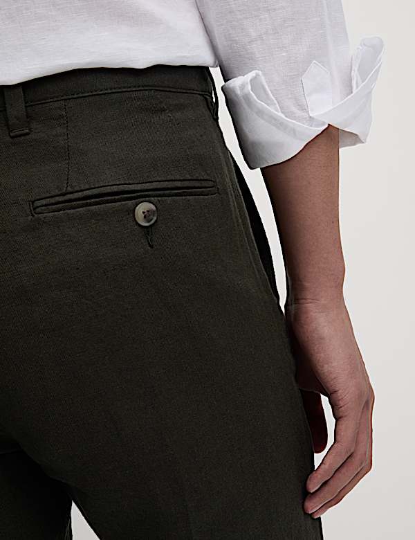 Regular Fit Cotton Linen Blend Chinos