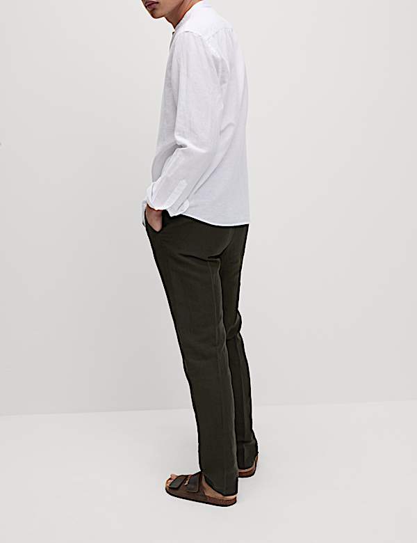 Regular Fit Cotton Linen Blend Chinos