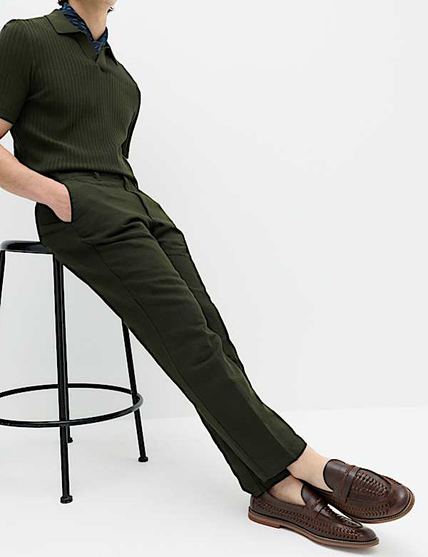 Regular Fit Linen Blend Chinos
