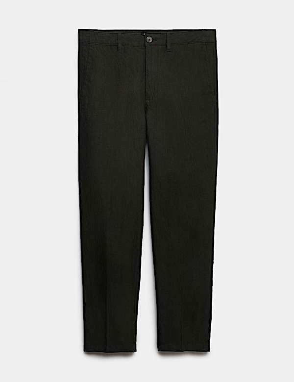 Regular Fit Linen Blend Chinos - NL