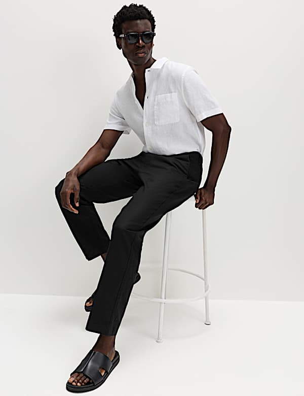 Regular Fit Linen Blend Chinos - PT