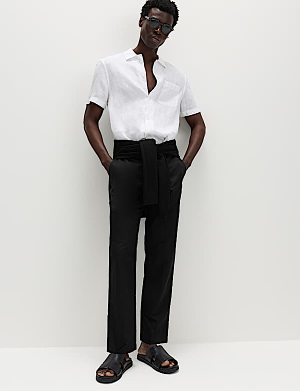 Regular Fit Linen Blend Chinos - PT