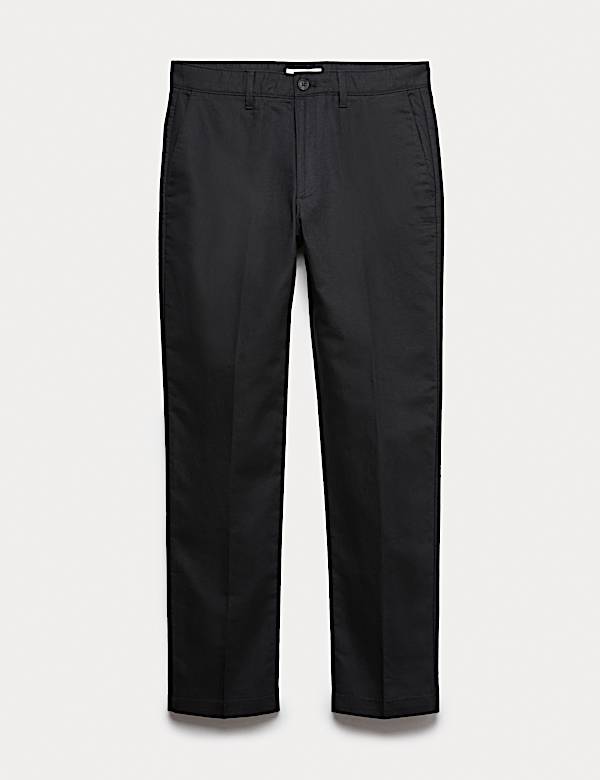 Regular Fit Linen Blend Chinos - KG